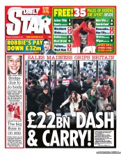 Daily Star (UK) Newspaper Front Page for 27 December 2010