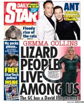 Daily Star (UK) Newspaper Front Page for 27 February 2020