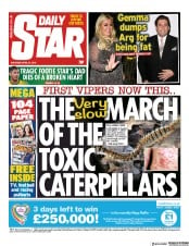 Daily Star (UK) Newspaper Front Page for 27 April 2019