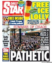 Daily Star (UK) Newspaper Front Page for 27 July 2019