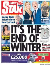 Daily Star (UK) Newspaper Front Page for 28 December 2018
