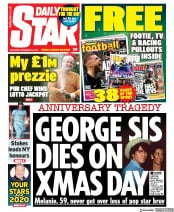 Daily Star (UK) Newspaper Front Page for 28 December 2019