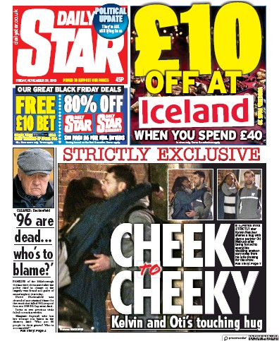 Daily Star Newspaper Front Page (UK) for 29 November 2019