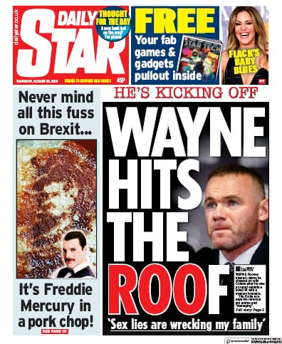 Daily Star Newspaper Front Page (UK) for 29 August 2019