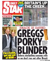 Daily Star (UK) Newspaper Front Page for 2 October 2019
