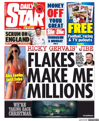 Daily Star Newspaper Front Page (UK) for 2 November 2019