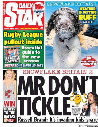 Daily Star Newspaper Front Page (UK) for 2 February 2019