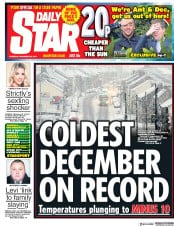 Daily Star (UK) Newspaper Front Page for 30 November 2017