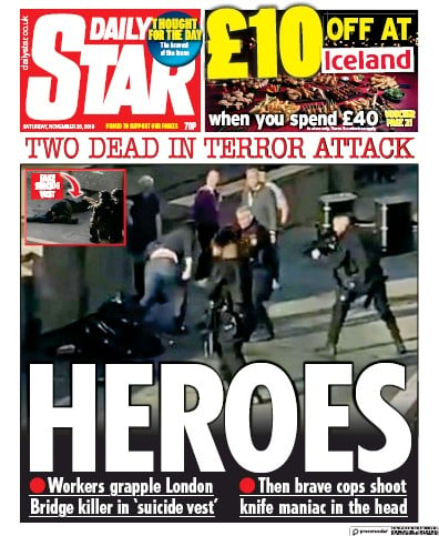 Daily Star Newspaper Front Page (UK) for 30 November 2019