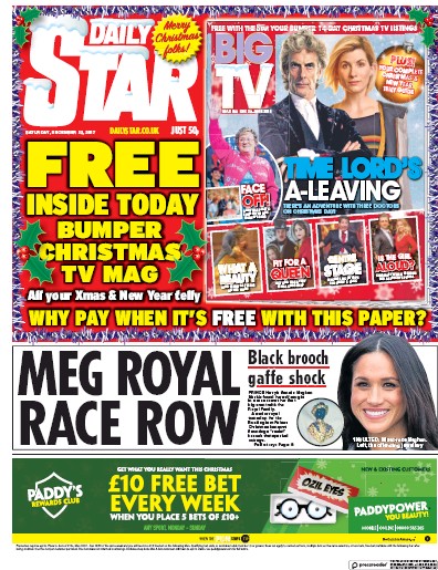 Daily Star Newspaper Front Page (UK) for 30 December 2017
