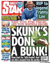 Daily Star (UK) Newspaper Front Page for 3 October 2023
