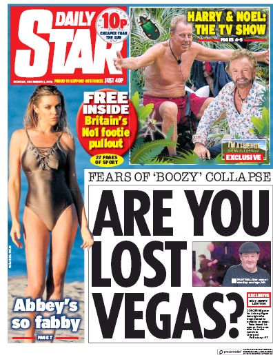 Daily Star Newspaper Front Page (UK) for 3 December 2018