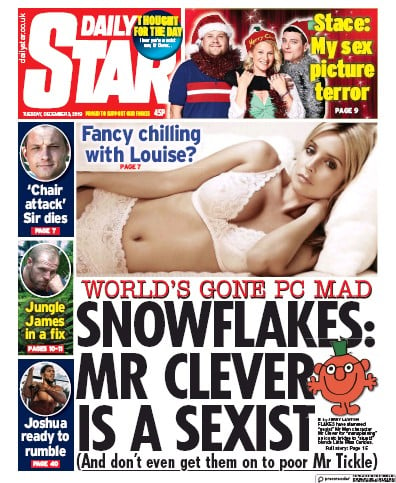 Daily Star Newspaper Front Page (UK) for 3 December 2019