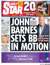 Daily Star (UK) Newspaper Front Page for 4 January 2018