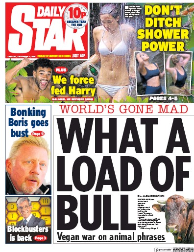 Daily Star Newspaper Front Page (UK) for 5 December 2018