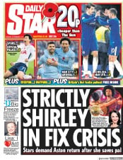 Daily Star (UK) Newspaper Front Page for 6 November 2017