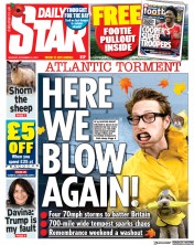 Daily Star (UK) Newspaper Front Page for 6 November 2023