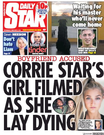 Daily Star Newspaper Front Page (UK) for 6 February 2019