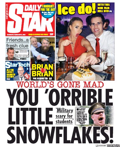 Daily Star Newspaper Front Page (UK) for 6 February 2020