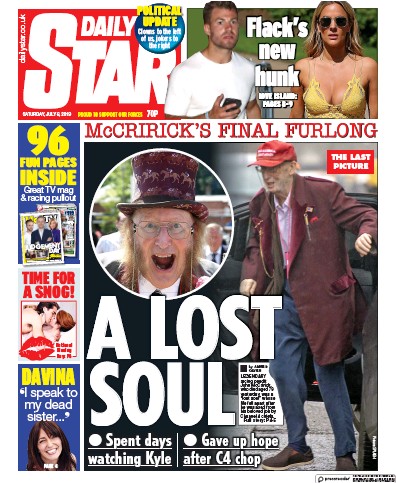 Daily Star Newspaper Front Page (UK) for 6 July 2019