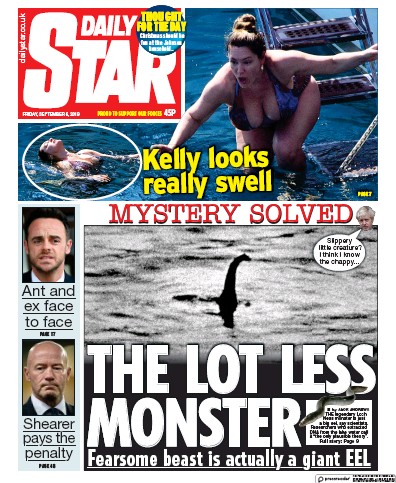 Daily Star Newspaper Front Page (UK) for 6 September 2019
