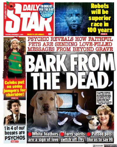 Daily Star Newspaper Front Page (UK) for 7 November 2023