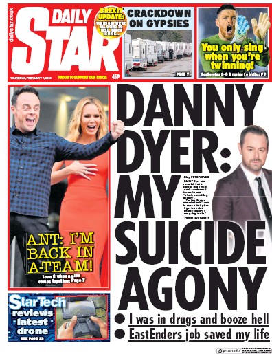 Daily Star Newspaper Front Page (UK) for 7 February 2019