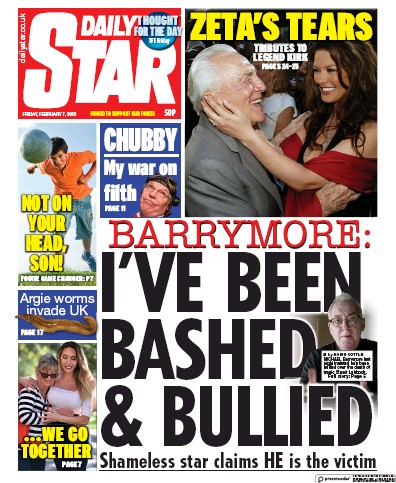 Daily Star Newspaper Front Page (UK) for 7 February 2020