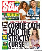 Daily Star (UK) Newspaper Front Page for 7 September 2019