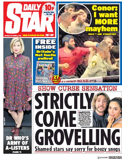 Daily Star Newspaper Front Page (UK) for 8 October 2018