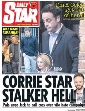 Daily Star (UK) Newspaper Front Page for 8 November 2018