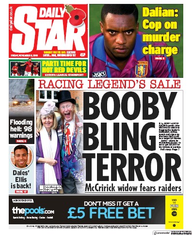 Daily Star Newspaper Front Page (UK) for 8 November 2019