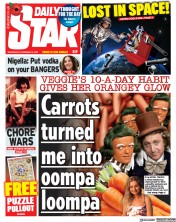 Daily Star (UK) Newspaper Front Page for 8 November 2023