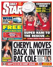 Daily Star (UK) Newspaper Front Page for 8 August 2011