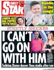 Daily Star (UK) Newspaper Front Page for 9 November 2018