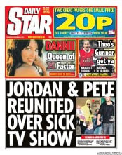 Daily Star (UK) Newspaper Front Page for 9 December 2010