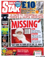 Daily Star front page for 9 December 2023