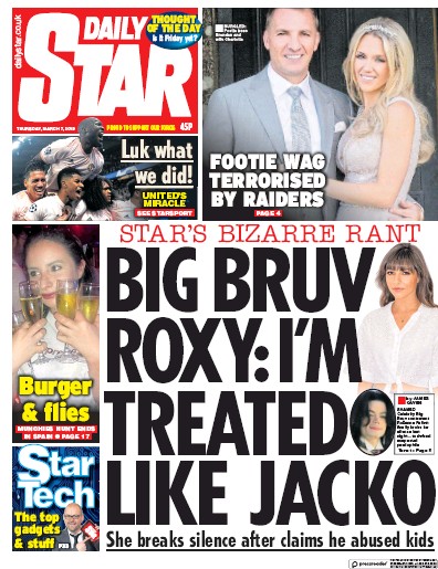 Daily Star Newspaper Front Page (UK) for 9 March 2019