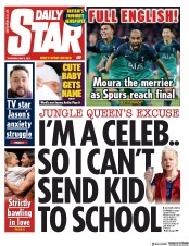 Daily Star (UK) Newspaper Front Page for 9 May 2019