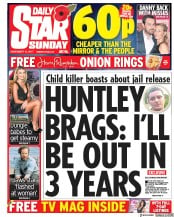 Daily Star Sunday (UK) Newspaper Front Page for 12 November 2017
