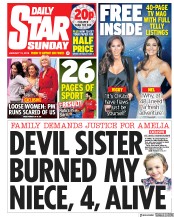 Daily Star Sunday (UK) Newspaper Front Page for 13 January 2019