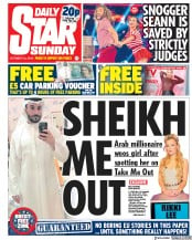 Daily Star Sunday (UK) Newspaper Front Page for 14 October 2018