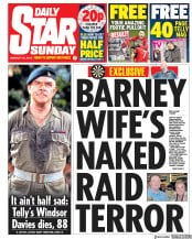 Daily Star Sunday (UK) Newspaper Front Page for 20 January 2019