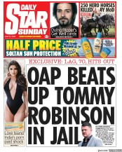 Daily Star Sunday (UK) Newspaper Front Page for 21 July 2019
