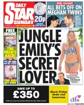 Daily Star Sunday (UK) Newspaper Front Page for 25 November 2018