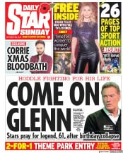 Daily Star Sunday (UK) Newspaper Front Page for 28 October 2018