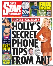 Daily Star Sunday (UK) Newspaper Front Page for 2 December 2018