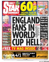 Daily Star Sunday (UK) Newspaper Front Page for 3 December 2017