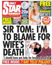 Daily Star Sunday (UK) Newspaper Front Page for 6 January 2019