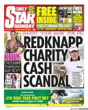 Daily Star Sunday (UK) Newspaper Front Page for 8 March 2020